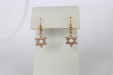 Load image into Gallery viewer, Gold Plated Zirconian Star of David Earrings
