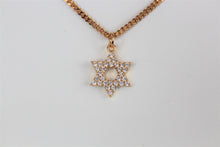 Load image into Gallery viewer, Gold Plated Zirconian Star of David Necklace
