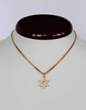 Load image into Gallery viewer, Gold Plated Zirconian Star of David Necklace

