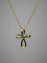 Load image into Gallery viewer, Gold Plated Sterling Silver Infinity Cross
