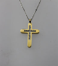 Load image into Gallery viewer, Golden Stainless Steel Cross with Rhinestones
